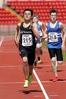 Matthew Jackson (Tynedale) finishing 2nd in under-15s 800 metres at the North Eastern Champs, Gateshead.